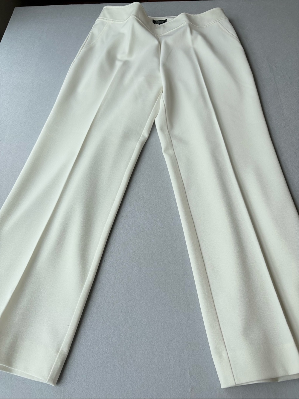 Peck & Peck Ivory Wide-Leg Trousers Women’s Sz 14 Cream Tailored Dress Pants